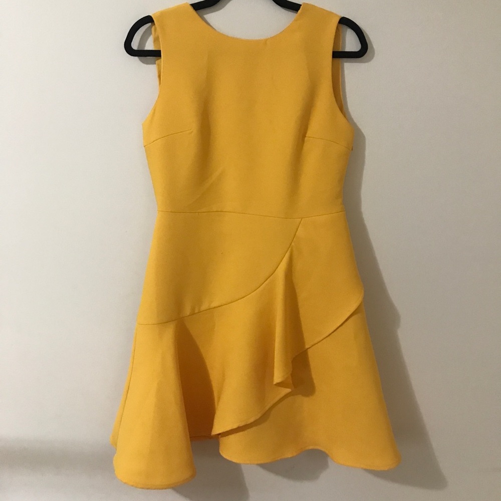 Orange-yellow dress with v-back